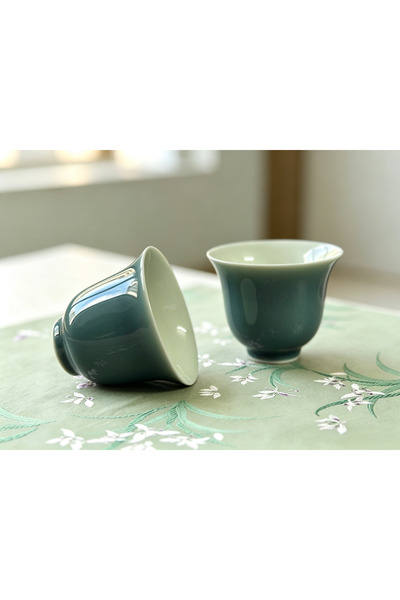 Generic Brand Set 8 Pcs Ceramic Arabic Coffee Cups, 60ml Each, Solid Color Po...