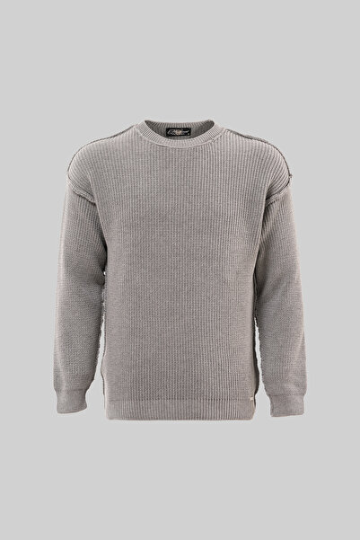 Machinist Men's Thessaloniki Knitted Dirty Stitching Crew Neck Oversize Knitw...