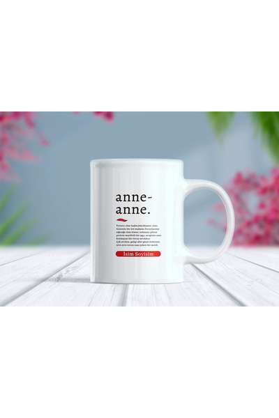 Anneanne İsim Eklenebilir Kişiselleştirilebilir Kupa Bardak