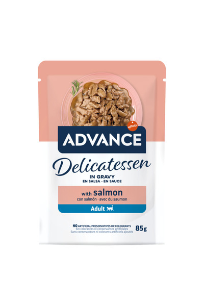 Advance Cat Wet Delicatessen, cu somon, 85g, plic hrană umedă pentru pisici