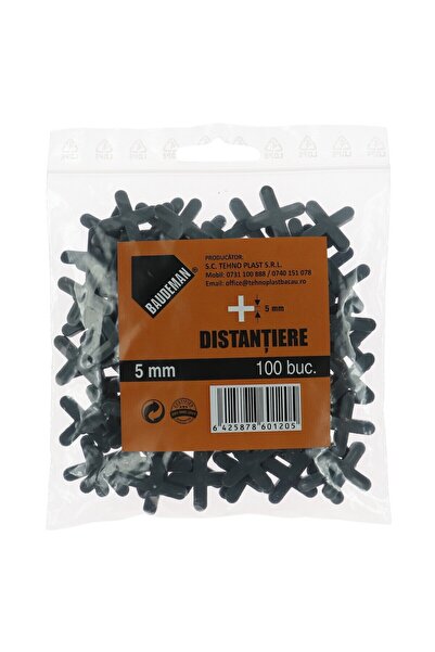 OEM Distantiere pentru placi ceramice, Baudeman, rost 5 mm, set 100 bucati