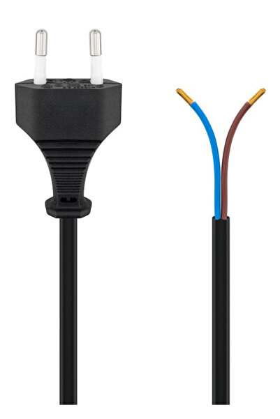 goobay Καλώδιο ρεύματος Euro αρσενικό 2x0.75 mm² 50085, 1.5μ, μαύρο