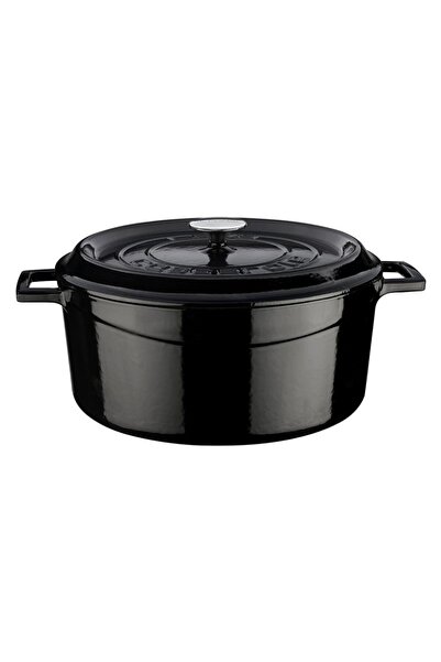 Lava Saucepan, cast iron, 32cm/9,86L, "Trendy" range, black - brand