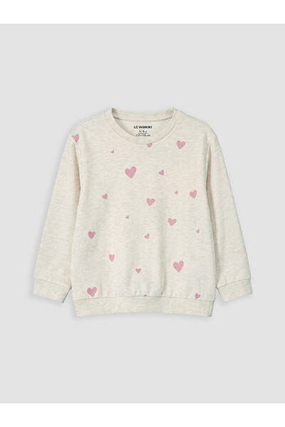 LC Waikiki Pink 3 Thread Printed Standard & Regular Girls' Sweatshirt - W6M87...