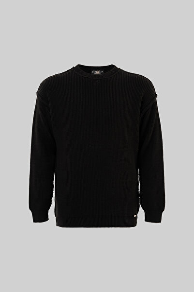Machinist Men's Thessaloniki Knitted Dirty Stitching Crew Neck Oversize Knitw...
