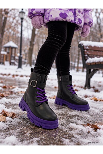 minibonito Girl's Thick Pink Sole Boots & Booties