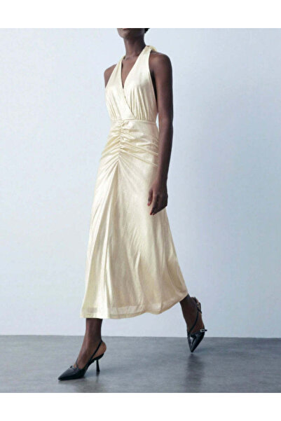 Sheya Rochie midi , auriu