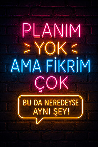 Lucena Neon Görünümlü Komik Duvar Tablosu Metal Dekoratif Eğlenceli Yazılı Mo...