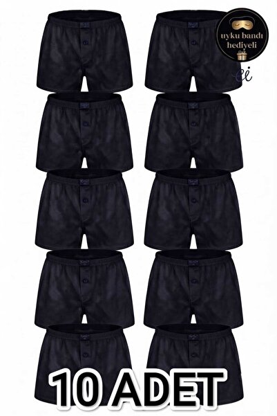 Tutku 10-Pack 100% Cotton Combed Cotton Buttoned Plain Men's Boxer Set - Cust...