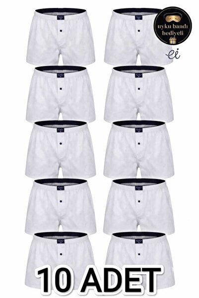 Tutku 10-Pack 100% Cotton Combed Cotton Buttoned Plain Men's Boxer Set - Cust...