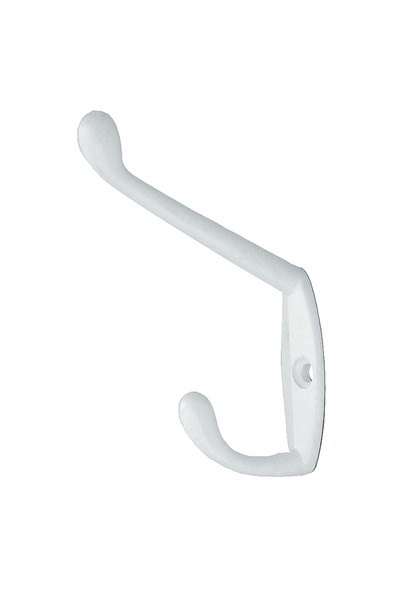 OEM Cuier mobila cu 2 agatatoare, zamac, alb, pentru baie, dormitor, hol, pri...