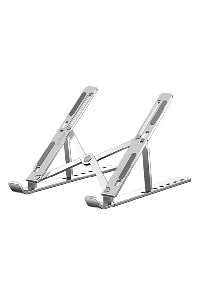 POWERTECH Μεταλλική βάση λάπτοπ PT-1160, έως 18 ίντσες, πτυσσόμενη, ασημί