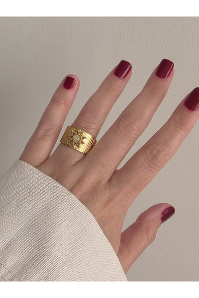 Bubbleatelier Çelik Gold Jerss Yüzük Ayarlanabilir