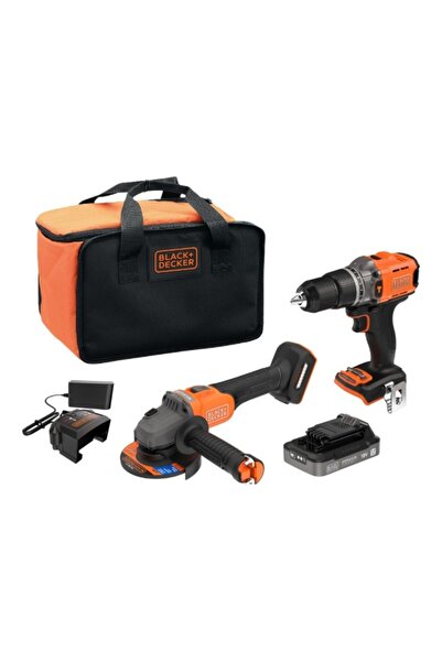 Black&Decker مجموعة مثقاب ومطحنة لاسلكية بقوة 18 فولت مع بطارية واحدة