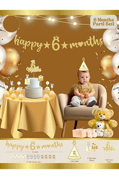 Generic Brand 17 Piece 6 Month Baby Party Set Streamer Hat Toothpick Cake Dec...