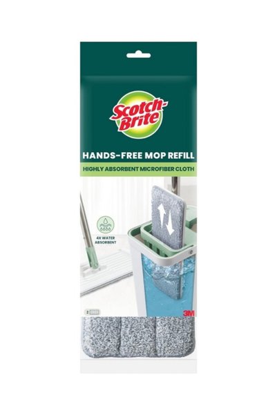 Scotch Brite 2-Piece Highly Absorbent Microfiber Cloth Hands-Free Mop Refill