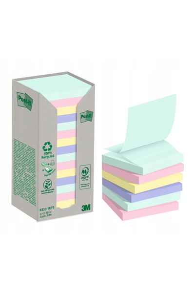 Post-it Z-Notes 76x76mm (R330-1RPT) cartonașe pastel (16x100)