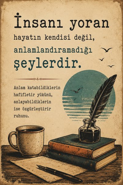 Lucena Retro Edebi Söz Metal Duvar Tablosu Dekoratif Vintage Motivasyon Yazıl...