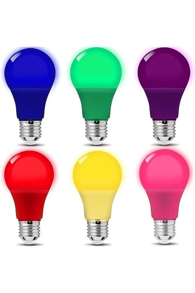SYOSI مصابيح LED ملونة، 7 واط، قاعدة E27 قياسية، غير قابلة للتعتيم، عمر افترا...