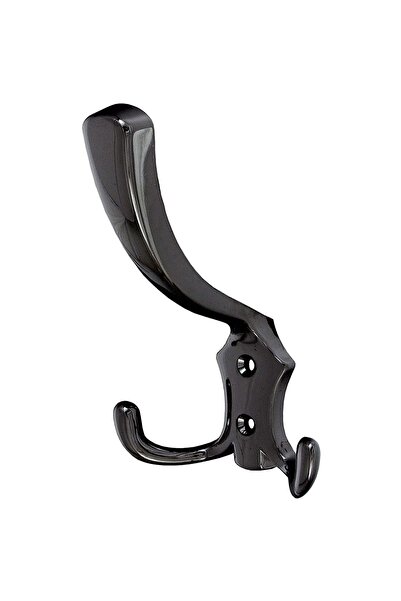 OEM Cuier mobila cu 3 agatatoare, zamac, nichel negru, pentru baie, dormitor,...