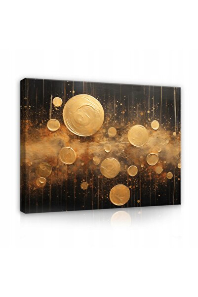 Wallarena TABLOU ABSTRACT AURIU NEGRU SUFRAGERIE DORMITOR CANVAS PERETE 100x70