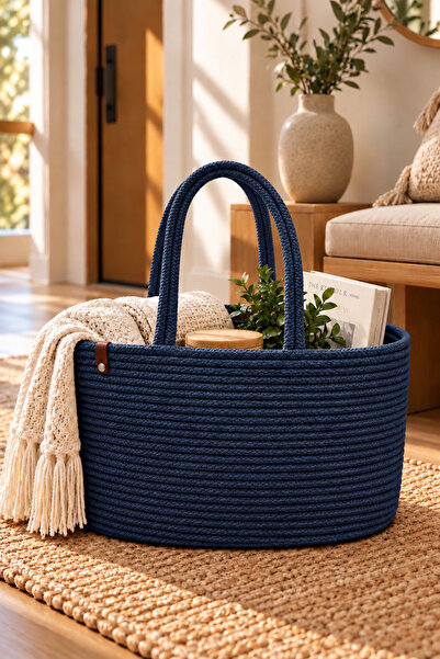 MaVaux Lavin Wicker Decorative Rope Basket – Multi-Purpose Organizer Basket w...