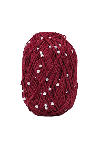 Ritzz Pearl Beaded Cotton Knitting Yarn 50 Grams - Red