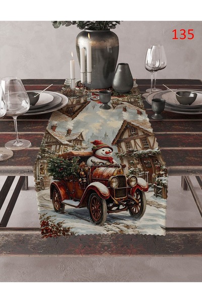 YILMAZHOME Tablecloth - Velvet Fabric Digital Printed Ranır Tablecloth