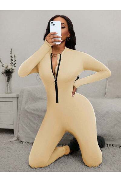 Sheya Long jumpsuit, beige