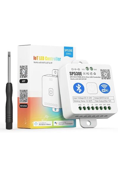 AZONEE وحدة تحكم LED بتقنية WiFi وAlexa وBluetooth طراز SP530E تدعم PWM أحادي...