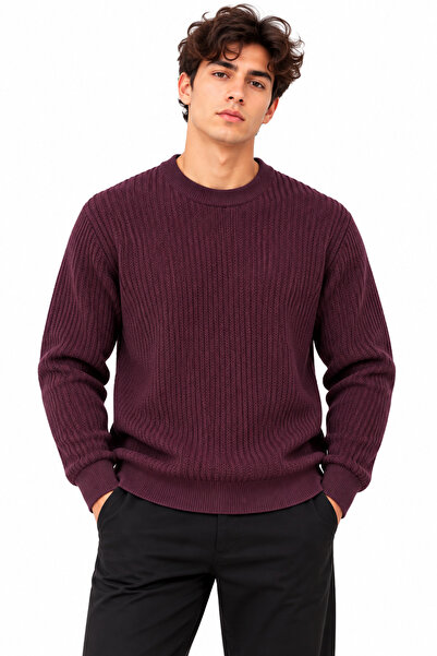 ribana Men's Crew Neck Long Sleeve Knit Sweater B27001