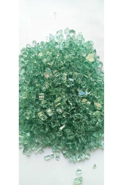TOLU Dekoratif Kristal Cam Kırığı Su yeşili ( 100 gr) (5-10 MM Boyutlarında) ...