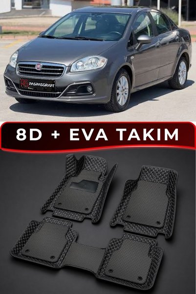 PASPASGRAFT Fiat Linea Araca Özel 8D Deri Tam Kaplama + Premium Hücreli EVA O...