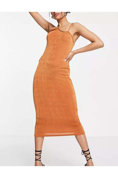 Sheya Midi Length dress, red