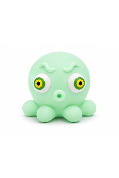 OEM Jucarie antistres caracatita, cu lumini, squishy, verde, 7 cm