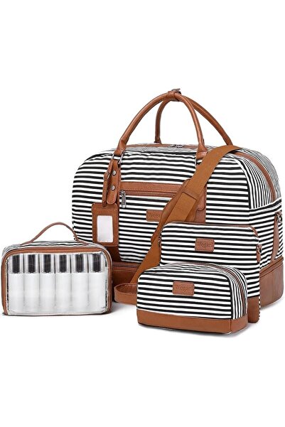 GENERAL Wujiale Weekend Bags for Women Large Canvas Shoulder Bag Duffle Bag f...