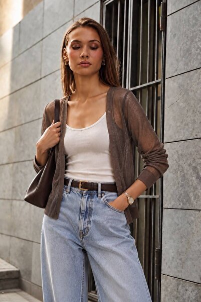 sumoda Women's spring transparent cardigan