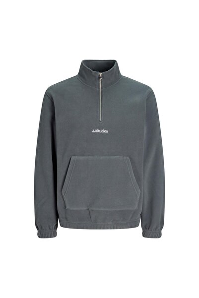 Jack & Jones Jack&Jones Polar Soho Fleece Erkek Gri Dik Yaka Sweatshirt