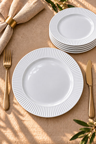 Heda Porselen Elif 25 cm Porcelain 6-Piece Serving Plate Set
