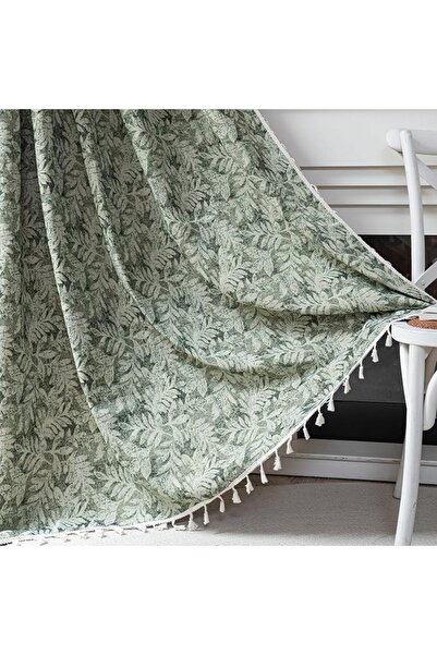 GENERAL ستائر بوهو جاكار من ENJOYBRIDAL بطول 63 بوصة، لوحتين، ستائر زرقاء بنق...