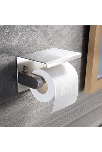 GENERAL YIGII Adhesive Toilet Paper Holder - No Drilling Black Toilet Roll Ho...
