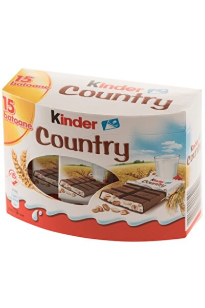 Kinder Опаковка от 15 броя шоколадови блокчета Country с млечен крем и зърнен...