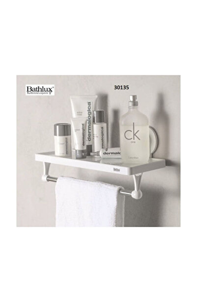 BATHLUX 30135 Επιτοίχιο πλαστικό ράφι μπάνιου με 1 ράφι και βεντούζες 32x11.7...