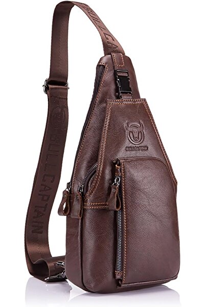 NOVATECH Men Genuine Leather Chest Bag, Crossbody Shoulder Bag Sling Bags Bac...