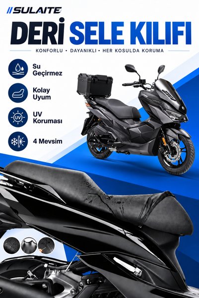 SULAITE غطاء مقعد دراجة نارية مرن من الجلد متوافق مع SYM Jet X، غطاء مقعد درا...