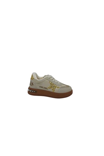 Zerhan 5006 Girl's Beige Velcro Lace-Up Shoes