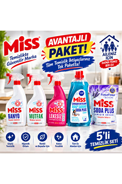 Miss Lavantali Soda plus 500 g, Arap sabunu +Soda plus Çamaşır Deterjanı 1500...