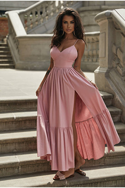 LOU Kamalla Pink - armonie de roz într-o rochie maxi M