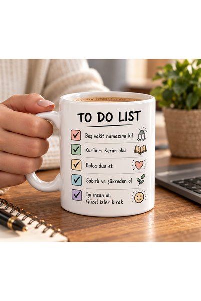 Genel Markalar Dini To Do List Kupa Bardak – Namaz Dua Kur’an ve Şükür Temalı...