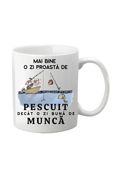 INOVATIX Personalized Can - Better a Bad Day of Fishing, Λευκό, 330 ml